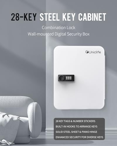 28-Key Wall Mounted Key Cabinet with Lock