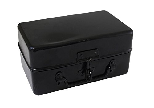 Secure Black Steel Lock Box for Valuables