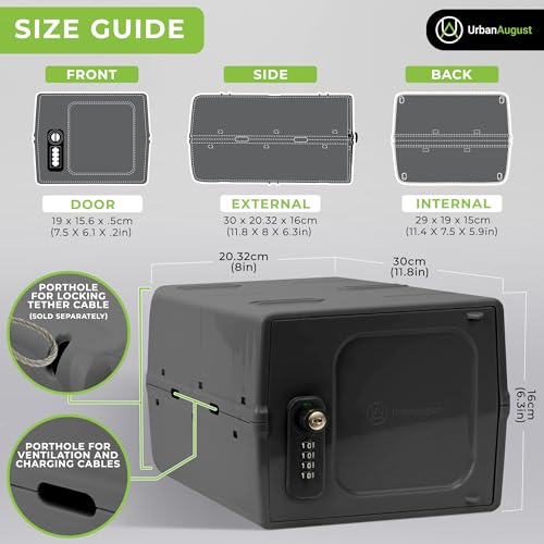 Urban August Keyed & Combination Lockbox - Graphite