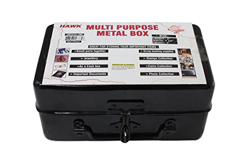 Secure Black Steel Lock Box for Valuables