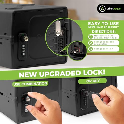 Urban August Keyed & Combination Lockbox - Graphite