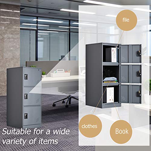 MECOLOR Vertical Small Locker with Padlock - Dark Grey