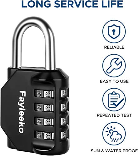 4-Digit Combination Padlock for School Lockers (2 Pack)