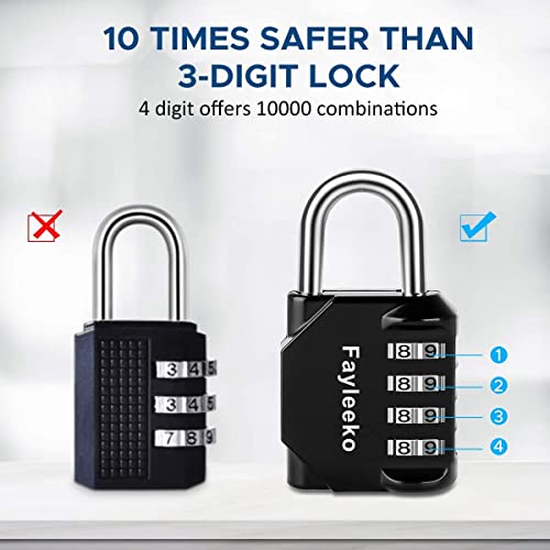 4-Digit Combination Padlock for School Lockers (2 Pack)