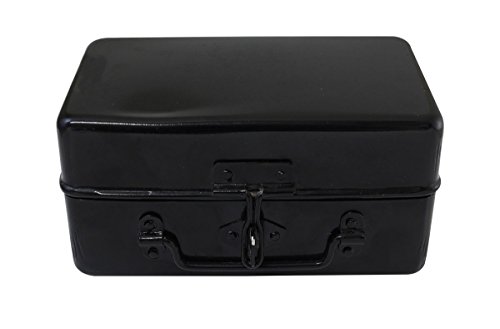 Secure Black Steel Lock Box for Valuables