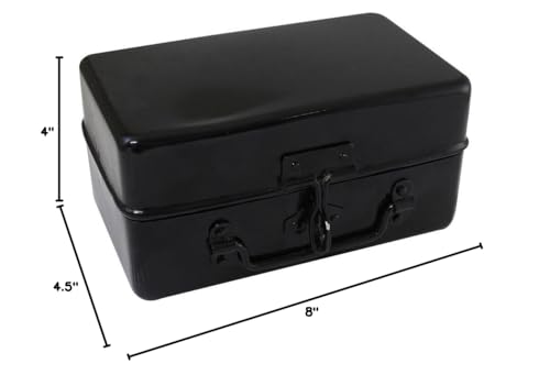 Secure Black Steel Lock Box for Valuables