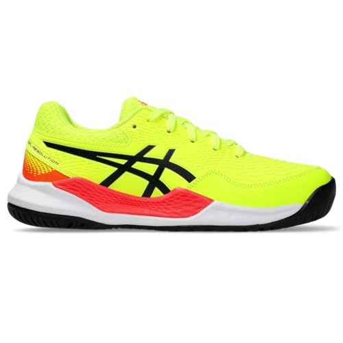 ASICS Kids' Gel-Resolution 9 Tennis Shoes, Yellow/Black