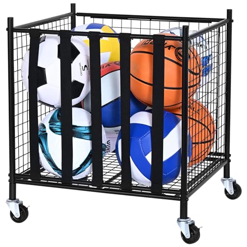 VEVOR Lockable Rolling Sports Ball Storage Cart