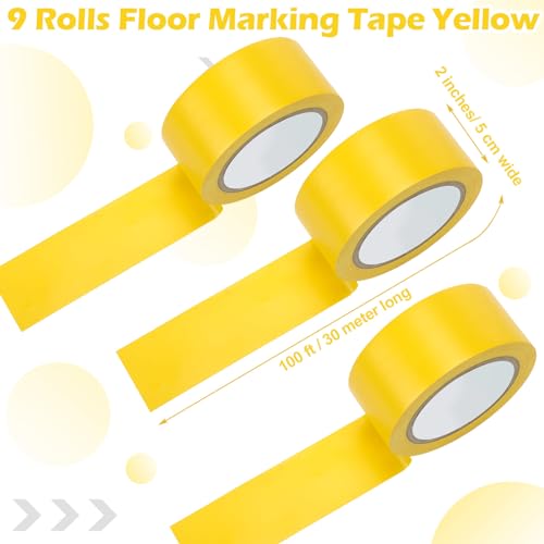 Outus Yellow Floor Marking Tape - 9 Rolls
