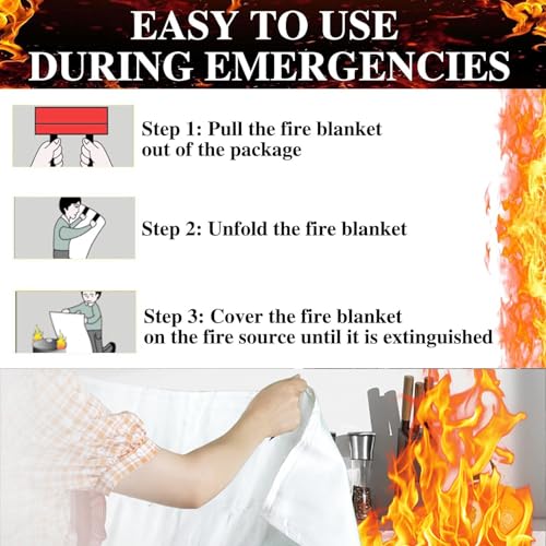 2 Pack Flame Retardant Fire Safety Blankets