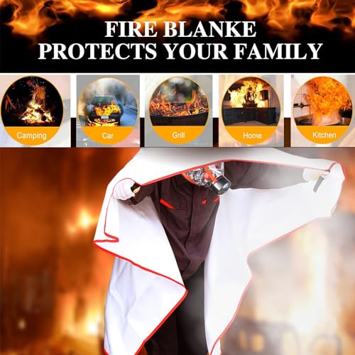 2 Pack Flame Retardant Fire Safety Blankets