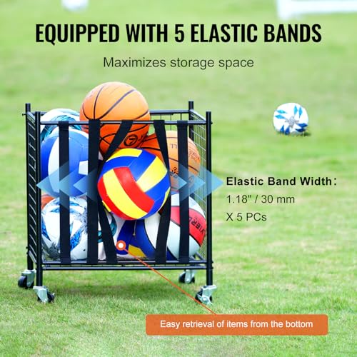 VEVOR Lockable Rolling Sports Ball Storage Cart