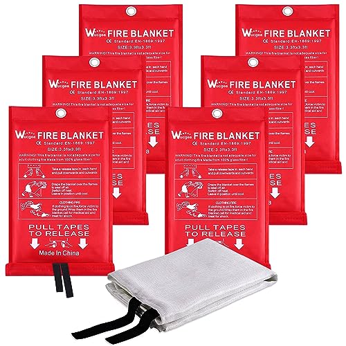 Wucgea Fire Blanket 6-Pack for Safety Use