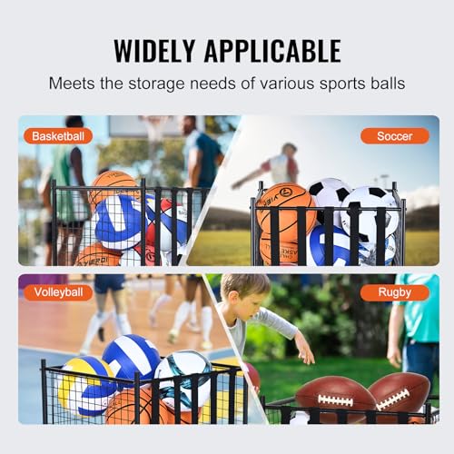 VEVOR Lockable Rolling Sports Ball Storage Cart