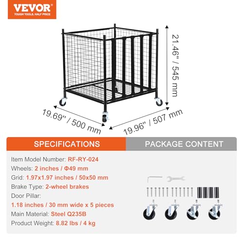 VEVOR Lockable Rolling Sports Ball Storage Cart