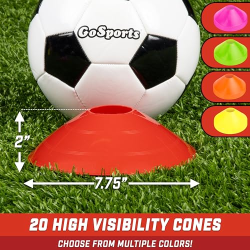 GoSports 20 Pack Red Agility Training Cones