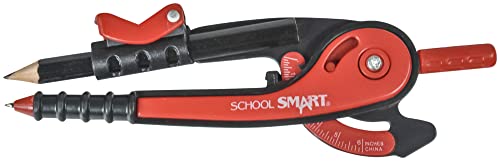 School Smart Safety Compass with Pencil, Black/Red