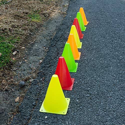 Neon Colored Training Cones Set - 24 Pack