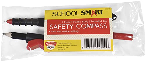 School Smart Safety Compass with Pencil, Black/Red