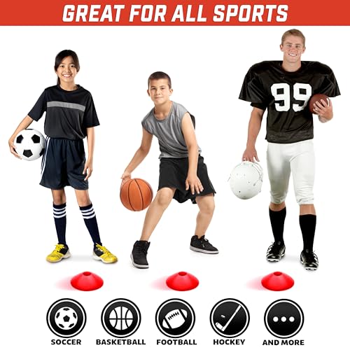 GoSports 20 Pack Red Agility Training Cones