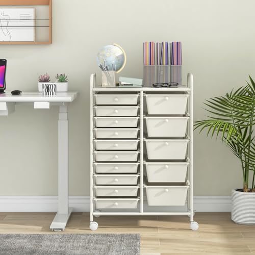 Giantex 15-Drawer Rolling Cart for School Supplies