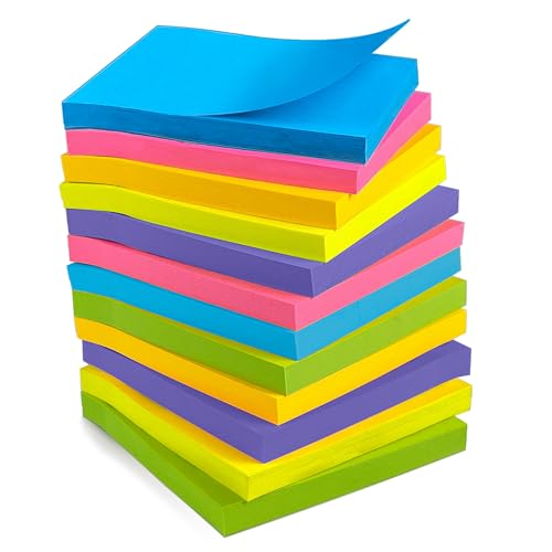 Colorful Sticky Notes - 12 Pads, 3"x3