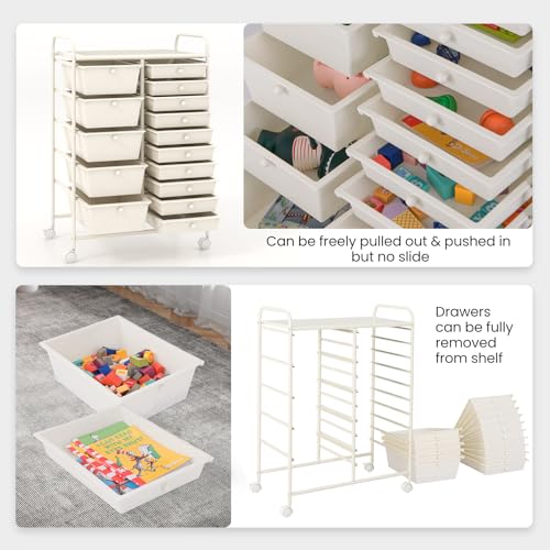 Giantex 15-Drawer Rolling Cart for School Supplies