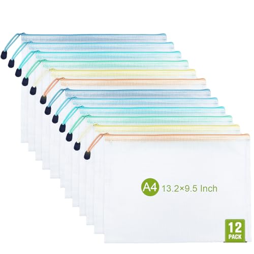 12-Pack Waterproof Zip Pouch Bags with Lanyards