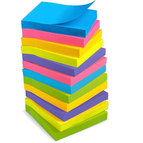 Colorful Sticky Notes - 12 Pads, 3"x3