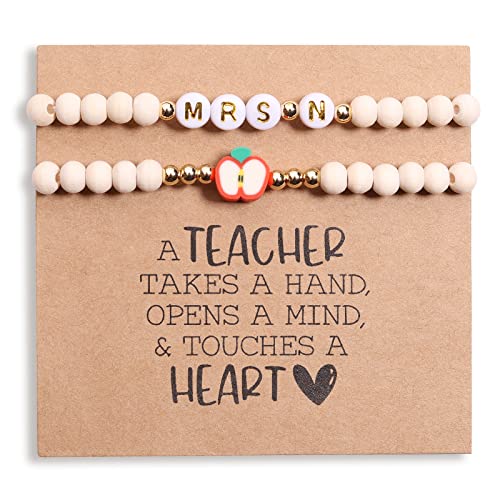 Personalized Teacher Appreciation Bracelet Gift for Women