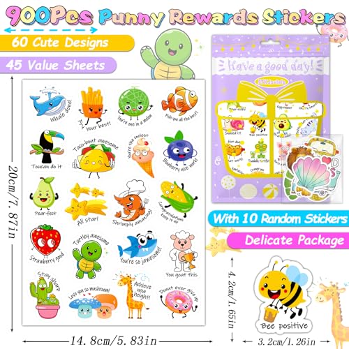 900PCS Cute Punny Teacher Reward Stickers