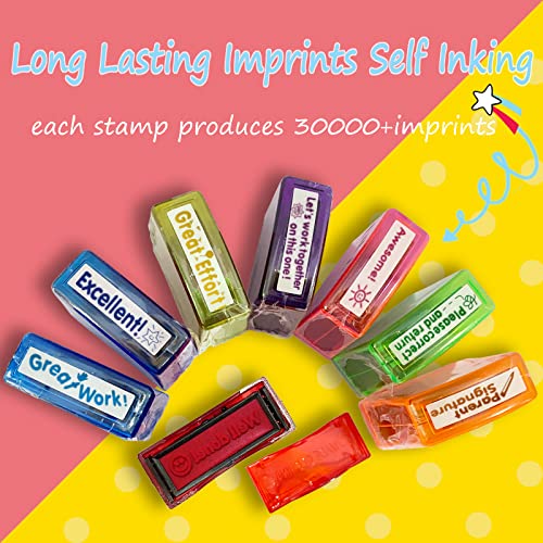 Bertiveny Self-Inking Teacher Stamp Set - 8 pcs