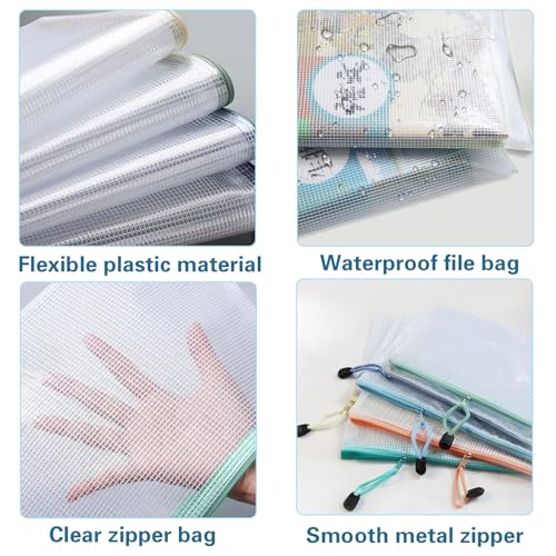 12-Pack Waterproof Zip Pouch Bags with Lanyards