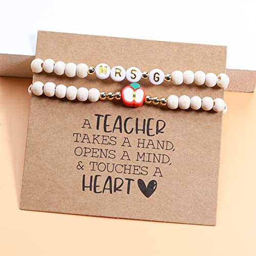Personalized Teacher Appreciation Bracelet Gift for Women