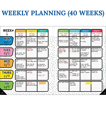 Carson Dellosa Boho Rainbow Teacher Planner 8"x11