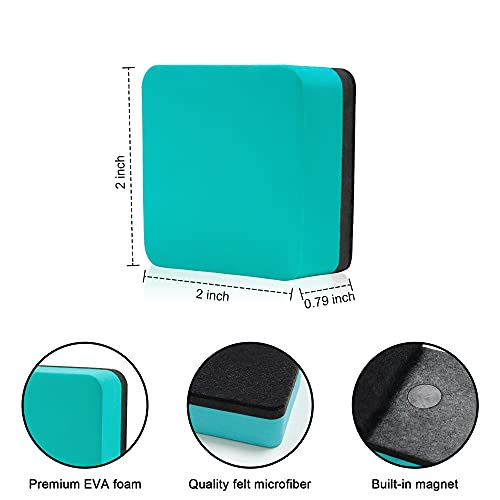 48-Pack Mini Magnetic Dry Erase Erasers - Green