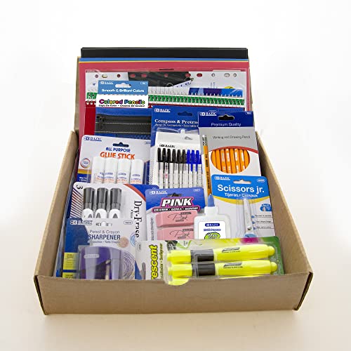 BAZIC Middle High School Supplies Kit, 65 Pieces