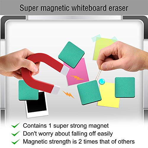 48-Pack Mini Magnetic Dry Erase Erasers - Green