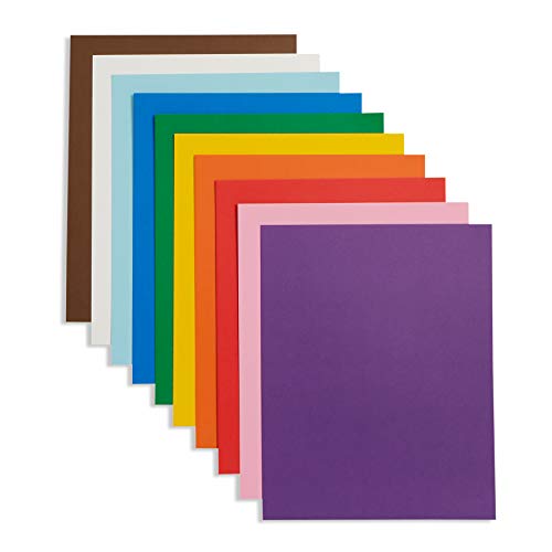 Bright Bold Poster Board 50 Pack, Assorted Colors