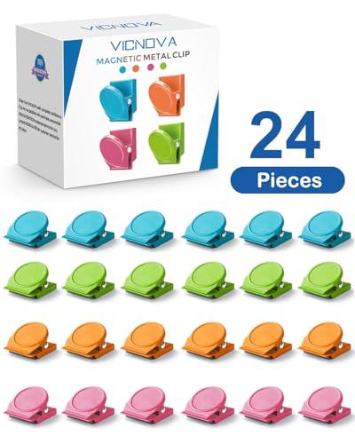 VICNOVA 24-Piece Magnetic Clip Set for School