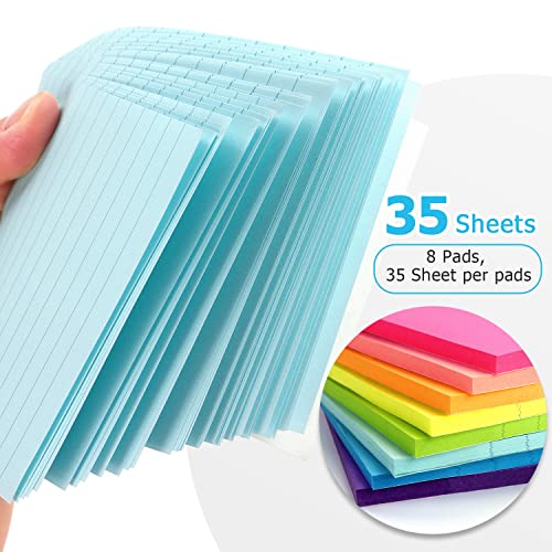 Bright 4x6 Lined Sticky Note Pads - 8 Pack