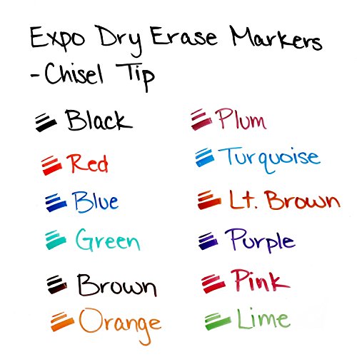 EXPO Low Odor Dry Erase Markers, 12 Pack
