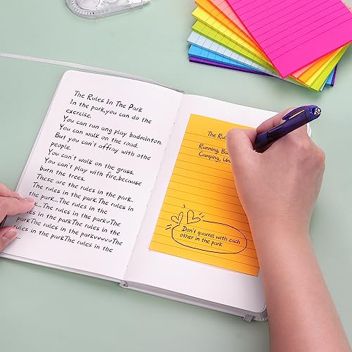 Bright 4x6 Lined Sticky Note Pads - 8 Pack