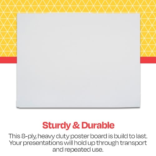 White Poster Boards, 22 x 28 Inches, 25-Pack