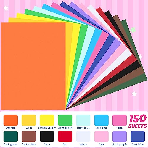 150 Pcs Assorted Neon Poster Board Paper