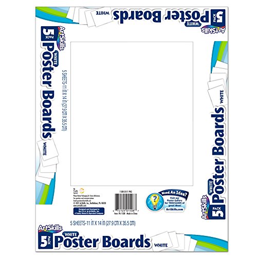 ArtSkills White Poster Board, 11" x 14", 5 Pack