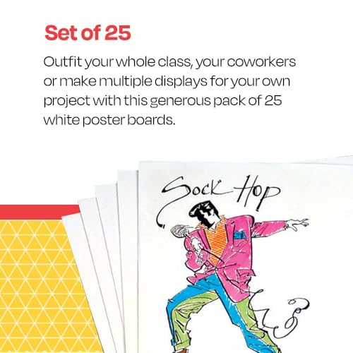 White Poster Boards, 22 x 28 Inches, 25-Pack