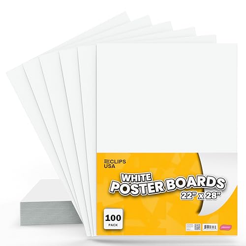 Bulk White Poster Board 22x28 - 100 Pack