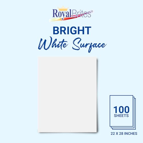 Royal Brites 22” x 28” White Poster Board 100 Pack