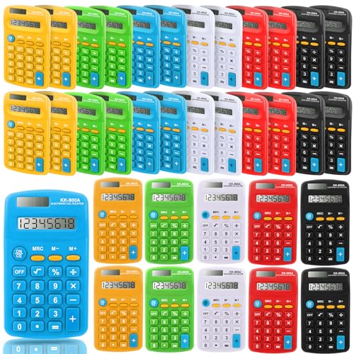30-Pack Mini Pocket Calculators for Students